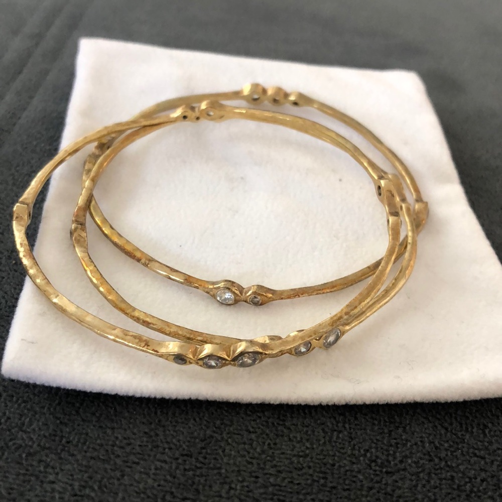 3 Super cute gold bangles